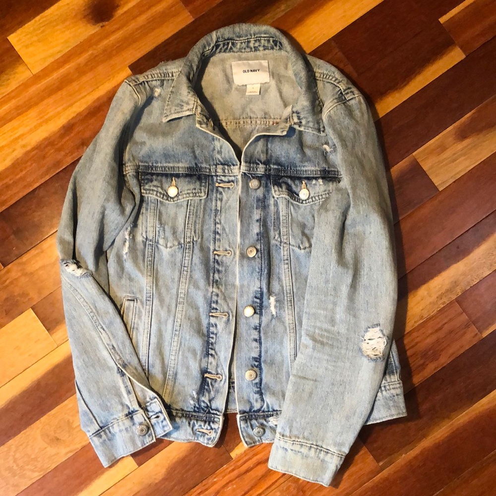 Old Navy distressed jean jacket.